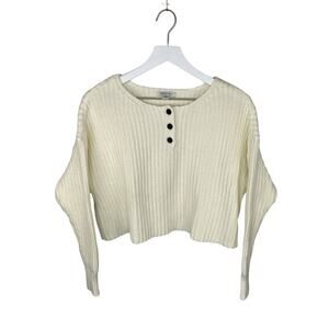 American Eagle Oversized Crop Cable Knit Sweater - Women's Size S